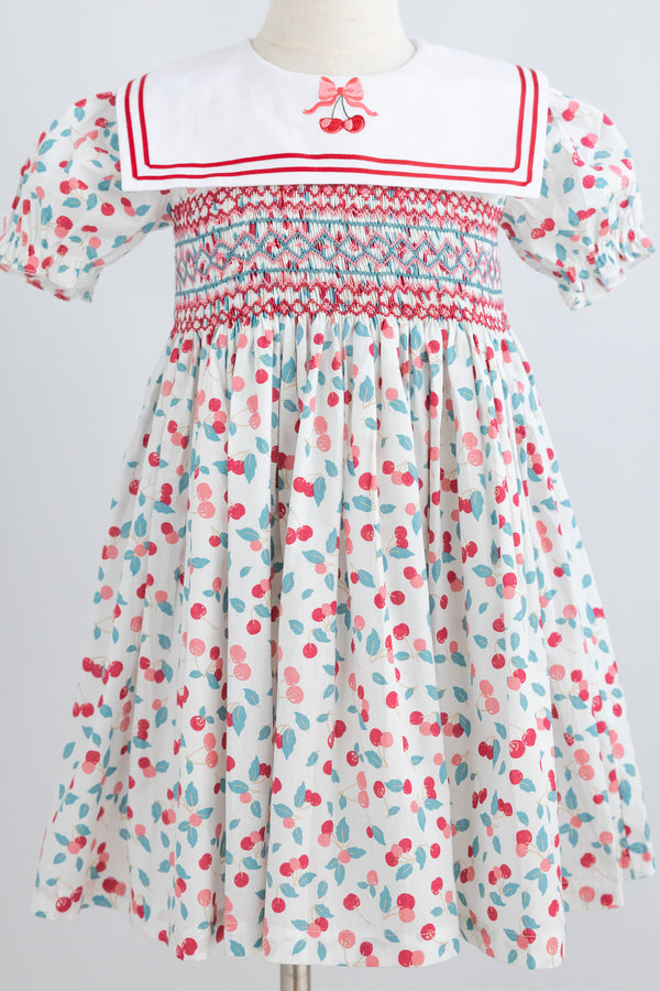 Cherry Handsmocked  Dress