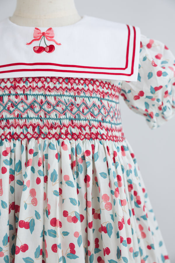 Cherry Handsmocked  Dress