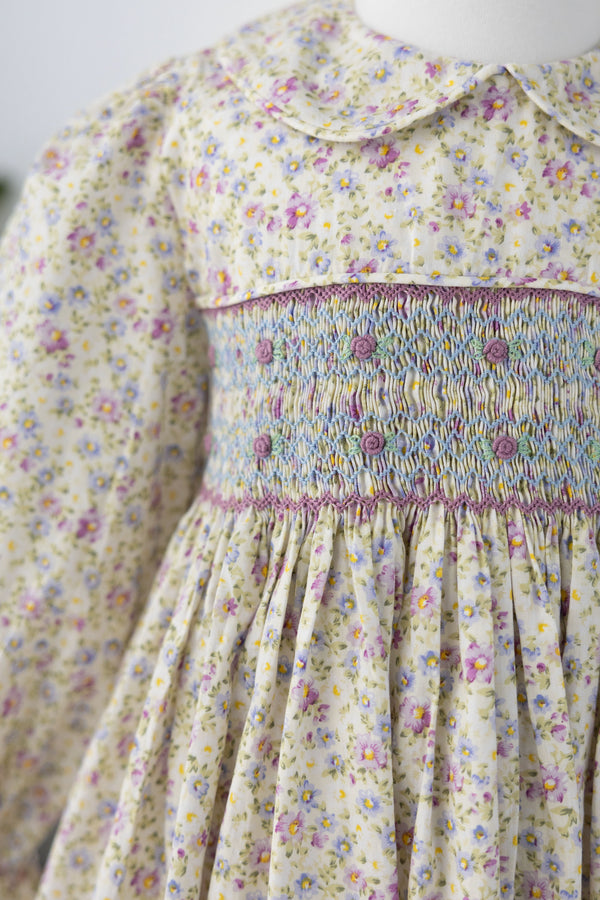 Lavender Hand-Smocked Dress