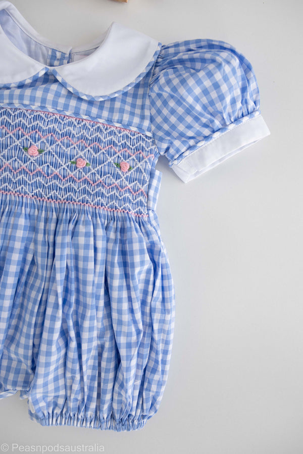 Blue bell  Hand-Smocked Romper