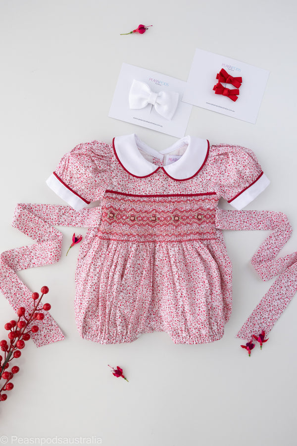 Clara Hand-Smocked Romper