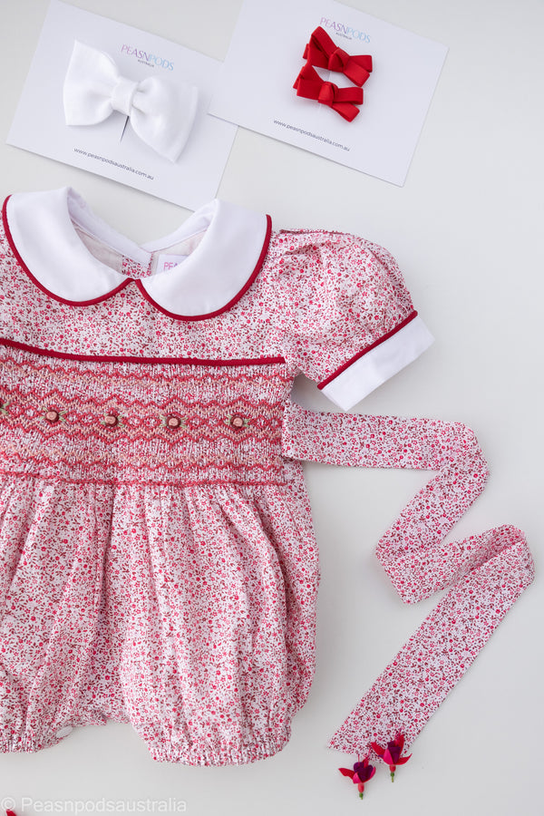 Clara Hand-Smocked Romper