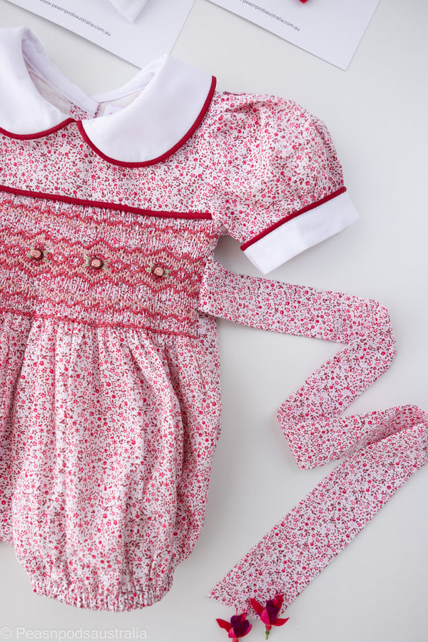 Clara Hand-Smocked Romper