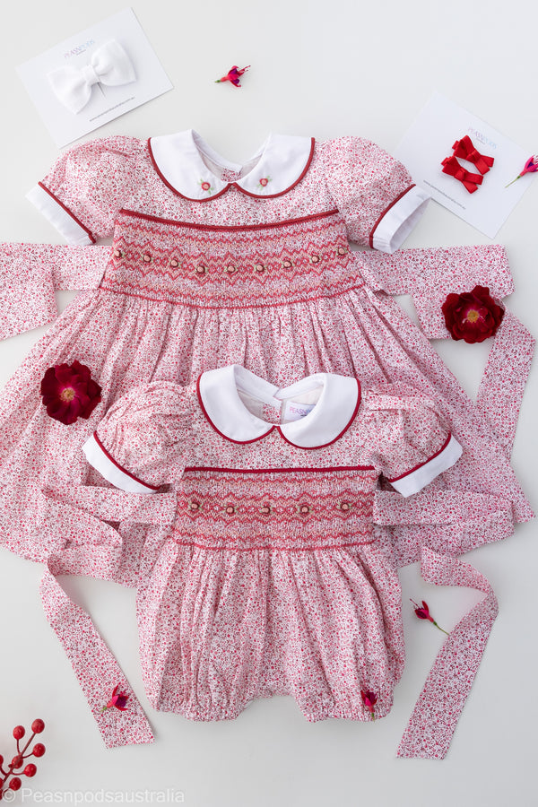 Clara Hand-Smocked Romper