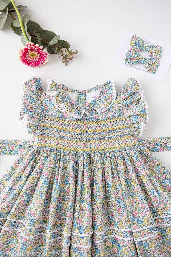 Floral Hand-Smocked  Dress