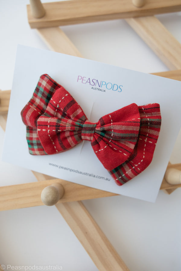 Red Tartan Classic Bow