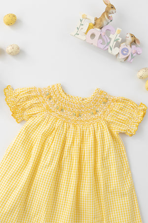 Yellow Gingham Bishop Dress