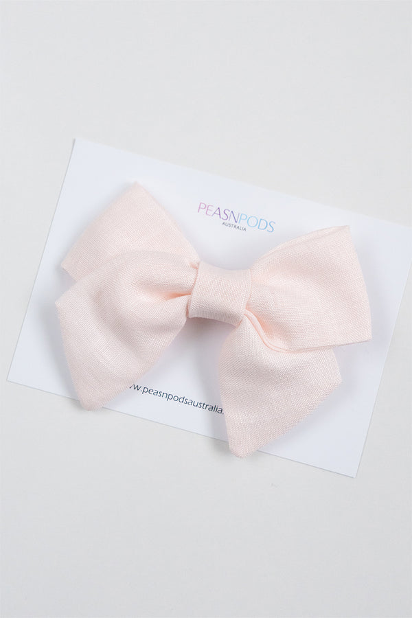 Pink Linen Big Bow