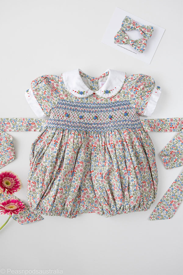 Holly Hand-Smocked  romper