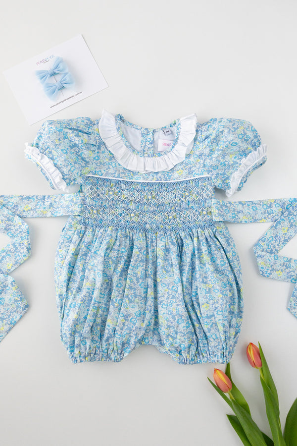 Evelyn Hand-Smocked Romper