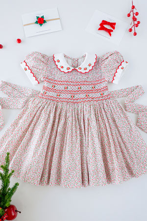 Merry Blossom Handsmocked Dress