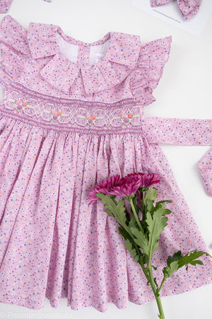 Violet Bloom HandSmocked  Dress