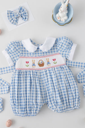 Bunny Basket Handsmocked Romper