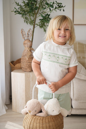 Green stripe Boys Short Set