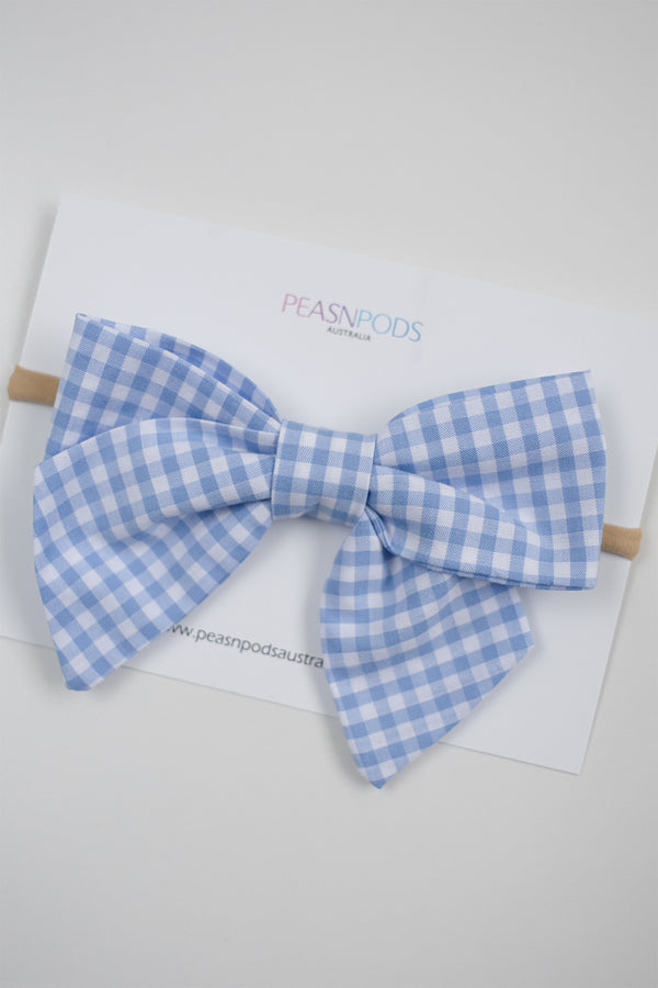 Blue Gingham Big Bow