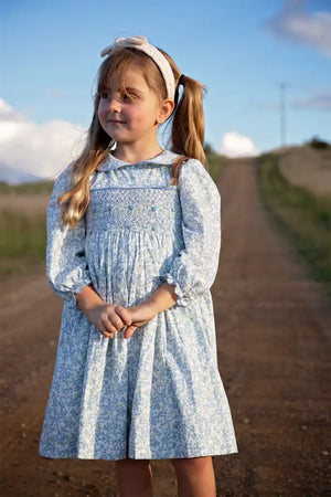 'Forget-me-not' Handsmocked Dress