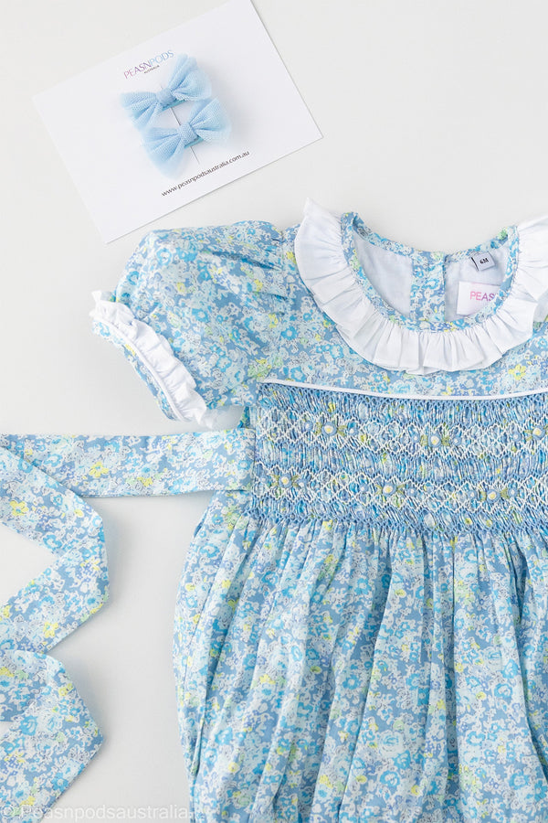 Evelyn Hand-Smocked Romper