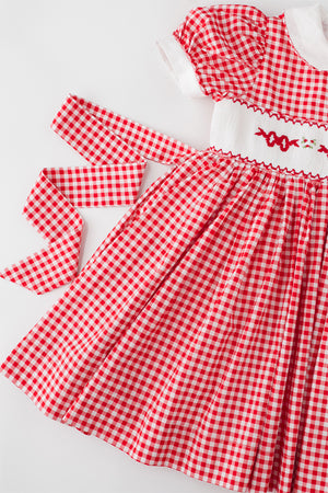 Gingham Bow Handsmocked