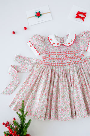 Merry Blossom Handsmocked Dress