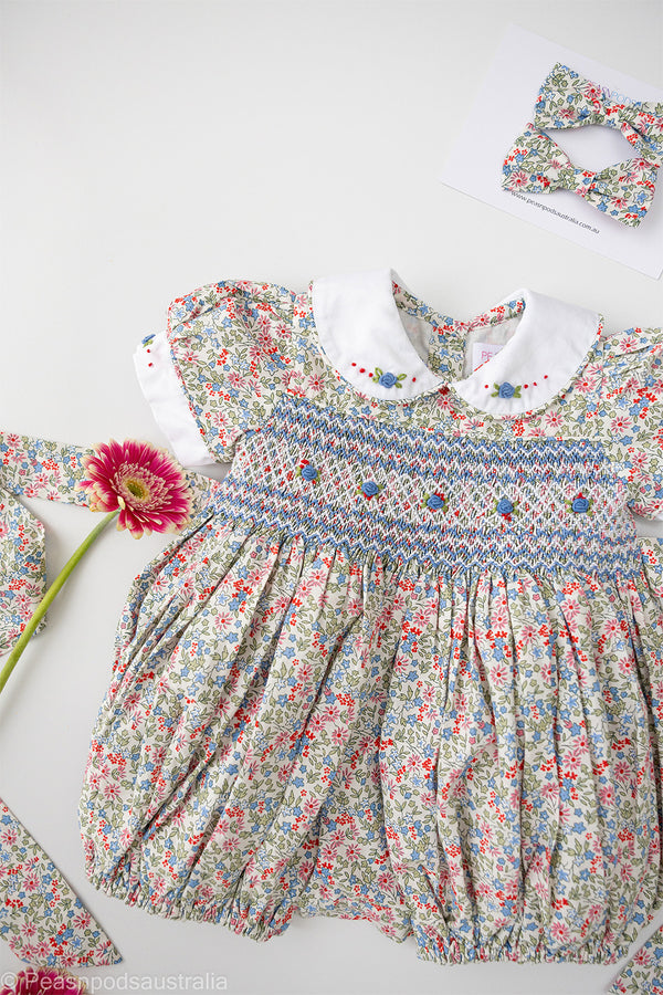 Holly Hand-Smocked  romper