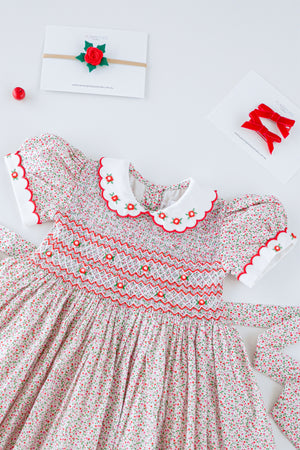 Merry Blossom Handsmocked Dress
