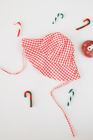 Red Gingham Sun Hat