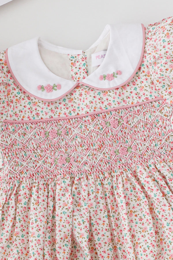 Peony Blush Handsmocked Romper