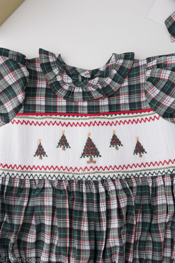 Christmas Tree Plaid Romper