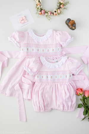Vestido rosaline fruncido a mano