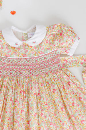 Margot Handsmocked Floral Dress