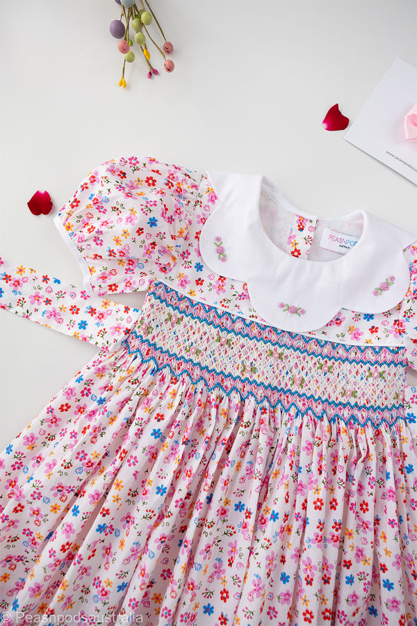 Pink Petal Hand-Smocked  Dress