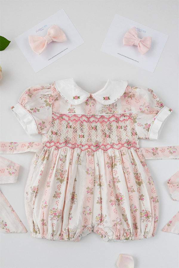 Adeline Handsmocked Romper