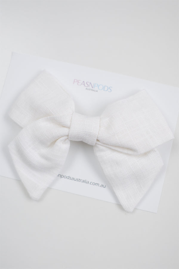 Ivory Linen Big Bow