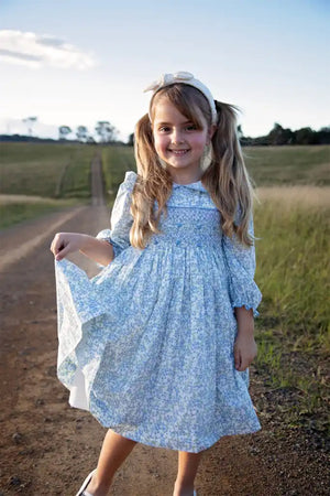 'Forget-me-not' Handsmocked Dress