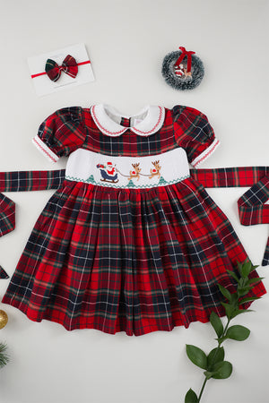 Santa’s Sleigh Handsmocked Dress