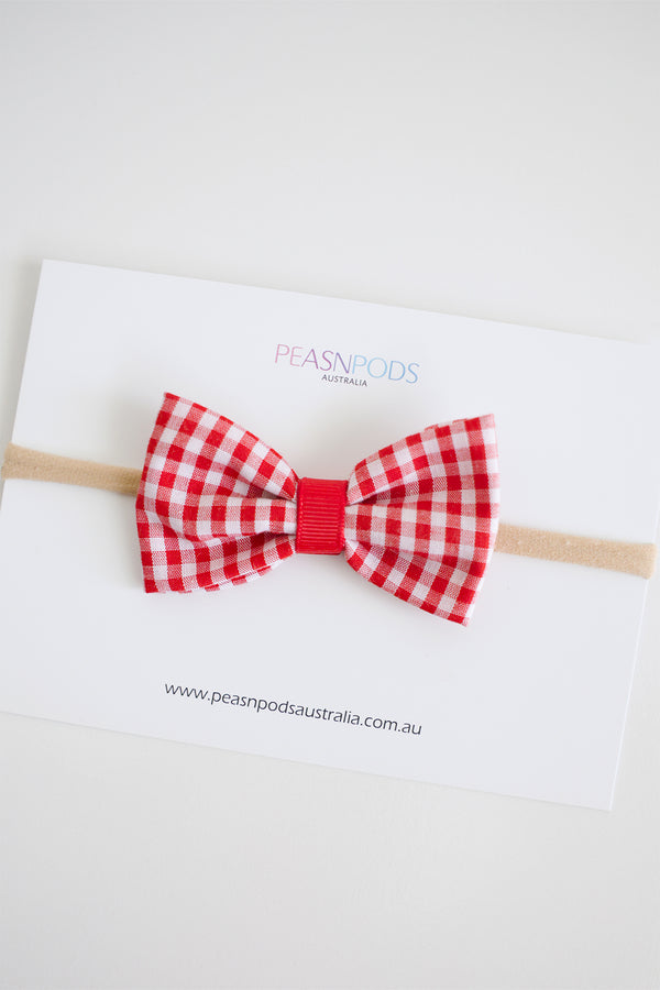 Red Gingham Baby Headband