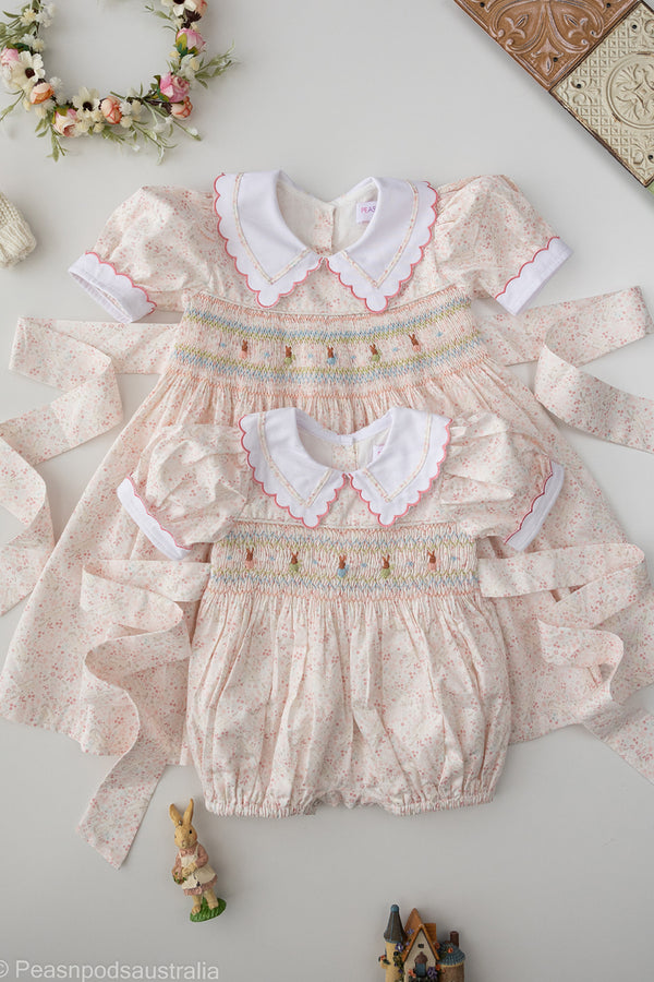 'Little Bunnies' Hand-Smocked Romper