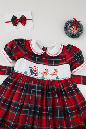 Santa’s Sleigh Handsmocked Dress