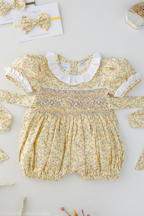 Buttercup Handsmocked Romper