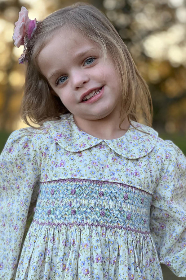 Lavender Hand-Smocked Dress