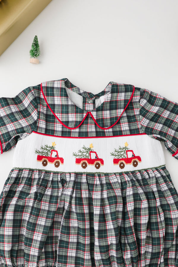 Jolly Truck Plaid Boys Romper