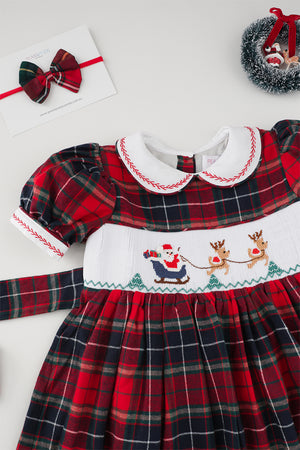 Santa’s Sleigh Handsmocked Dress