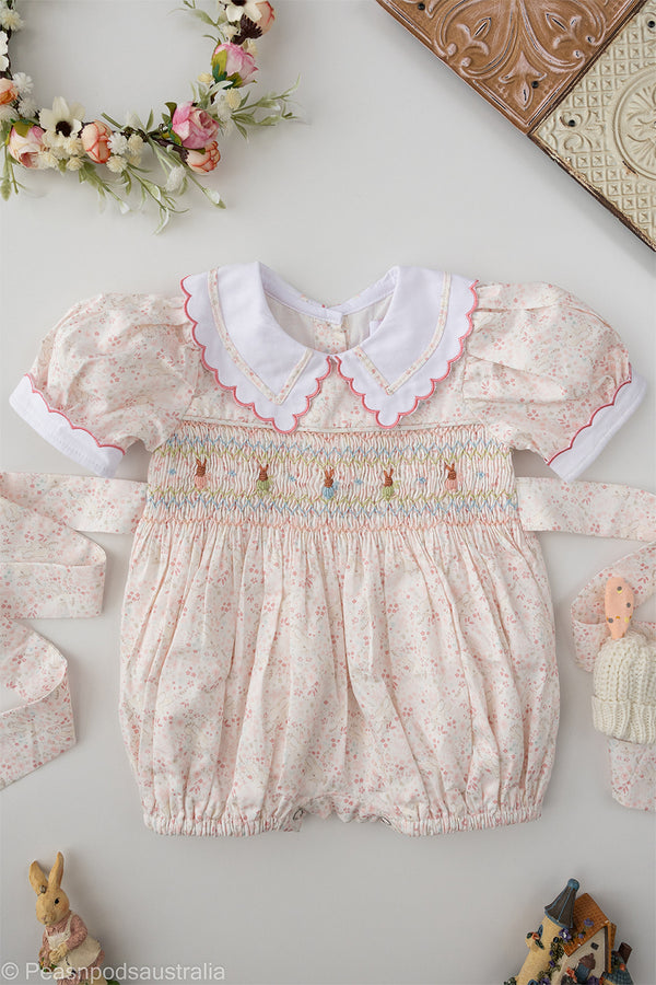 'Little Bunnies' Hand-Smocked Romper