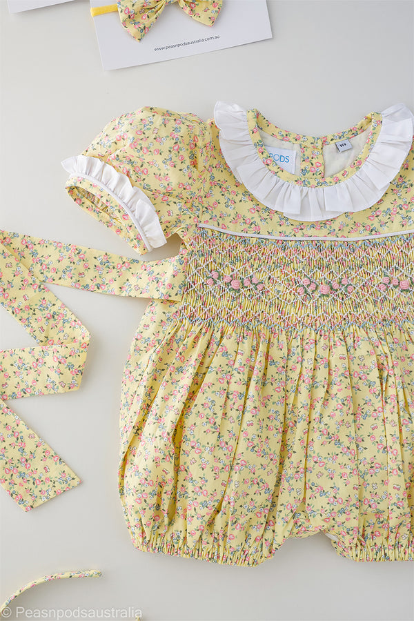 Buttercup Handsmocked Romper