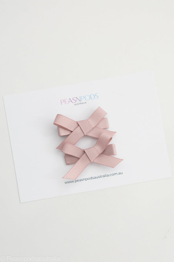 Dusty Mauve Piggy Tail Bow