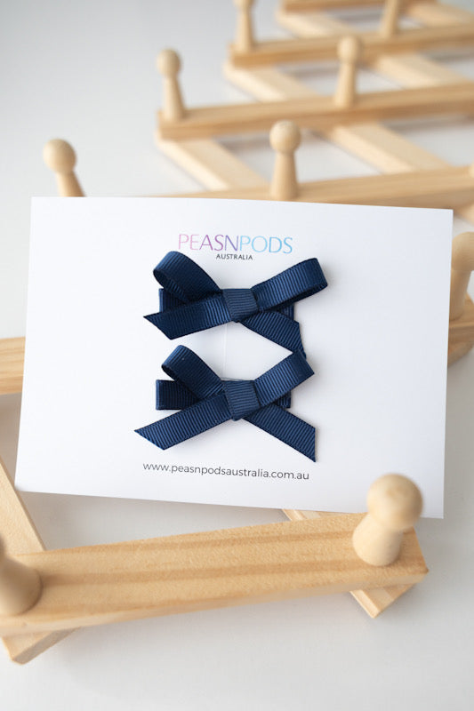 Navy blue Piggy Tail Bow