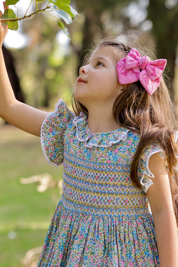 Floral Hand-Smocked  Dress