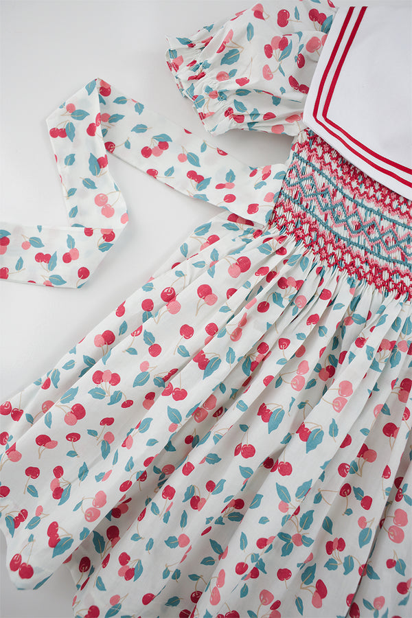 Cherry Handsmocked  Dress