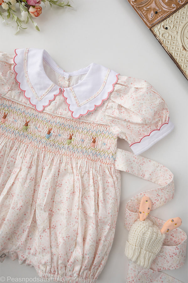 'Little Bunnies' Hand-Smocked Romper