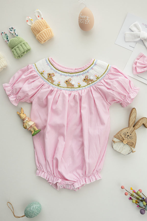 Bunny Garden Smocked Romper